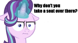 Size: 600x336 | Tagged: safe, editor:binkyt11, starlight glimmer, pony, unicorn, marks for effort, :i, chris hansen, dialogue, floppy ears, glowing horn, i mean i see, looking at you, meme, reaction image, simple background, solo, white background, why don't you take a seat over there?