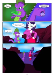 Size: 914x1280 | Tagged: safe, artist:outlawg, rarity, spike, anthro, comic