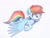 Size: 1175x897 | Tagged: safe, artist:xp_r6, derpibooru import, rainbow dash, pegasus, pony, female, mare, simple background, solo, spread wings, white background, wings