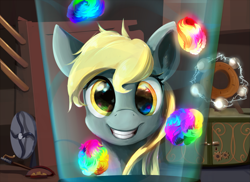 Size: 1375x1000 | Tagged: safe, artist:scootiebloom, derpy hooves, pegasus, pony, slice of life (episode), female, fireworks, flameless fireworks, mare, scene interpretation, solo