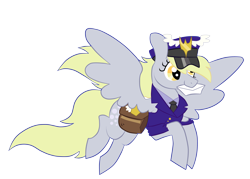 Size: 3871x2779 | Tagged: safe, artist:riisusparkle, derpy hooves, pegasus, pony, female, flying, letter, mailmare, mare, mouth hold, solo