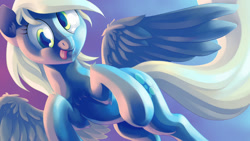 Size: 1280x720 | Tagged: safe, artist:dahtamnay, derpy hooves, pegasus, pony, female, mare, solo, tongue out