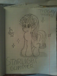 Size: 1200x1600 | Tagged: safe, artist:terminalhash, starlight glimmer, pony, unicorn, graph paper, sketch, solo, traditional art