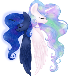 Size: 1755x1976 | Tagged: safe, artist:frostykat13, princess celestia, princess luna, alicorn, pony, simple background, transparent background