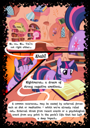 Size: 744x1052 | Tagged: safe, artist:mashuga31, derpibooru import, pinkie pie, twilight sparkle, earth pony, pony, fanfic:silent ponyville, comic, golden oaks library, pinkamena diane pie