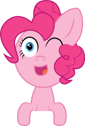 Size: 263x391 | Tagged: safe, artist:derpiluv, pinkie pie, earth pony, pony, breaking the fourth wall, solo, wink