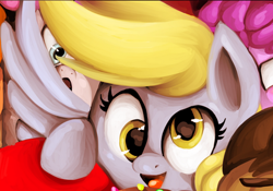 Size: 512x359 | Tagged: safe, artist:shivall, berry punch, berryshine, derpy hooves, doctor whooves, pony, slice of life (episode), male, stallion