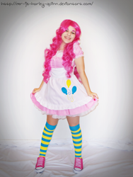 Size: 2749x3665 | Tagged: safe, artist:jovialharlequin, pinkie pie, human, cosplay, irl, irl human, photo, solo