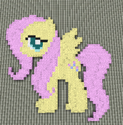 Size: 339x343 | Tagged: safe, fluttershy, pegasus, pony, minecraft, minecraft pixel art, pixel art, sprite