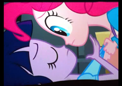 Size: 576x405 | Tagged: safe, derpibooru import, screencap, pinkie pie, twilight sparkle, equestria girls, equestria girls (movie), female, lesbian, out of context, shipping, twinkie