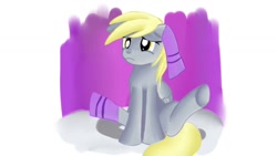 Size: 1280x720 | Tagged: safe, artist:jbond, derpy hooves, pegasus, pony, clothes, female, mare, socks, solo