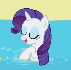 Size: 335x330 | Tagged: safe, edit, edited screencap, screencap, rarity, pony, unicorn, splashing, splashing ponies, water