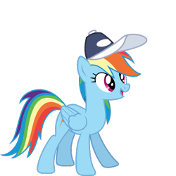 Size: 600x600 | Tagged: safe, derpibooru import, rainbow dash, pegasus, pony, baseball cap, cap, hat, simple background, solo, transparent background, vector