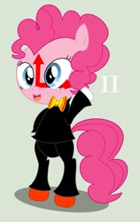 Size: 711x1124 | Tagged: safe, artist:ponylover5, pinkie pie, earth pony, pony, don't hug me i'm scared, solo, tony the talking clock, xk-class end-of-the-world scenario