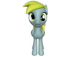 Size: 1200x900 | Tagged: safe, derpy hooves, pegasus, pony, 3d, cute, derpabetes, female, looking at you, mare, ponylumen, simple background, smiling, solo, transparent background