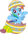 Size: 7000x8440 | Tagged: safe, artist:luckreza8, derpibooru import, rainbow dash, surprise, pegasus, pony, absurd resolution, cute, dashabetes, easter, easter egg, female, holiday, mare, simple background, transparent background, vector