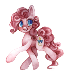 Size: 600x641 | Tagged: safe, artist:pupuliima, pinkie pie, earth pony, pony, female, mare, pink coat, pink mane, simple background, solo, transparent background