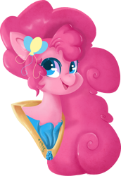 Size: 866x1260 | Tagged: safe, artist:sellyinwonderland, pinkie pie, earth pony, pony, alternate hairstyle, bust, colored pupils, portrait, solo