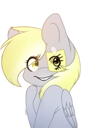 Size: 1024x1365 | Tagged: safe, artist:misocosmis, derpy hooves, pegasus, pony, female, mare, smiling, solo, sticky note