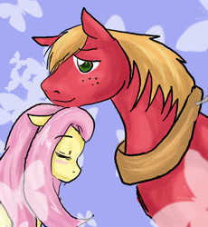 Size: 2013x2188 | Tagged: safe, artist:kaeaskavi, big macintosh, fluttershy, earth pony, pegasus, pony, fluttermac, male, shipping, stallion, straight