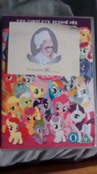 Size: 1456x2592 | Tagged: safe, derpibooru import, apple bloom, applejack, fluttershy, pinkie pie, rainbow dash, rarity, scootaloo, spike, sweetie belle, twilight sparkle, dragon, earth pony, pegasus, pony, unicorn, an excellent parody, ashens, chef excellence, dvd, sticky note