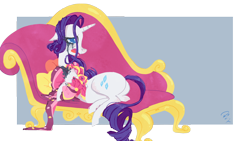 Size: 1886x1067 | Tagged: safe, artist:cruddydoodles, rarity, pony, unicorn, crying, fainting couch, marshmelodrama, running makeup, sitting, snot, solo