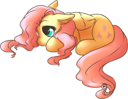 Size: 969x747 | Tagged: safe, artist:the-tae, fluttershy, pegasus, pony, female, hair over one eye, mare, solo