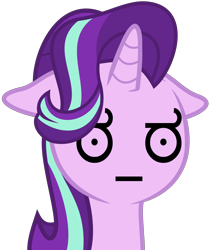 Size: 3000x3474 | Tagged: safe, artist:the smiling pony, derpibooru exclusive, edit, starlight glimmer, pony, unicorn, marks for effort, faic, floppy ears, i mean i see, look of disapproval, looking at you, simple background, solo, transparent background, unamused, vector