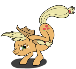 Size: 550x500 | Tagged: safe, artist:ced75, applejack, earth pony, pony, applejack's hat, blonde, blonde mane, blonde tail, female, green eyes, mare, orange coat, solo