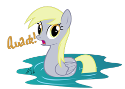 Size: 1872x1338 | Tagged: safe, artist:meertogh, derpy hooves, duck, duck pony, pegasus, pony, behaving like a duck, derpy duck, female, mare, quack, solo