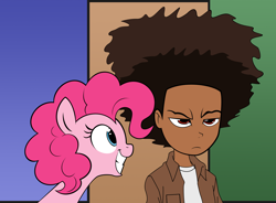 Size: 3000x2203 | Tagged: safe, artist:mn27, artist:thematrixman, pinkie pie, human, crossover, high res, huey freeman, smiling, the boondocks