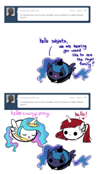 Size: 736x1328 | Tagged: safe, artist:pekou, princess celestia, princess luna, oc, oc:fausticorn, alicorn, pony, ask my little chubbies, ask, chubbie, comic, tumblr