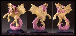 Size: 1024x493 | Tagged: safe, artist:emilysculpts, fluttershy, flutterbat, irl, photo, sculpture