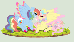 Size: 1024x581 | Tagged: safe, artist:mscreepyplaguedoctor, derpibooru import, fluttershy, rainbow dash, pegasus, pony, colored hooves, cute, dashabetes, female, flutterdash, hoof polish, lesbian, shipping, shyabetes