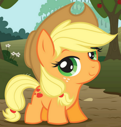 Size: 425x444 | Tagged: artist needed, source needed, safe, applejack, earth pony, pony, chibi, solo