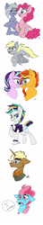 Size: 800x4152 | Tagged: safe, artist:celestial-rainstorm, cup cake, derpy hooves, limestone pie, pinkie pie, rarity, starlight glimmer, sunburst, trenderhoof, pony, unicorn, alternate hairstyle, feels, female, implied death, male, punk, raripunk, shipping, simple background, sitting, starburst, story included, straight, teary eyes, white background