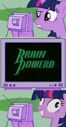 Size: 563x1086 | Tagged: safe, derpibooru import, twilight sparkle, brain powerd, exploitable meme, meme, obligatory pony, tv meme