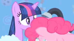 Size: 854x475 | Tagged: safe, derpibooru import, screencap, pinkie pie, twilight sparkle, earth pony, pony, feeling pinkie keen, out of context, youtube caption