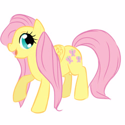 Size: 4000x4000 | Tagged: safe, artist:satohai, fluttershy, pegasus, pony, female, mare, pink mane, solo, yellow coat