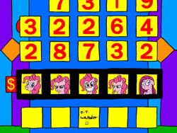 Size: 1024x768 | Tagged: safe, artist:djgames, pinkie pie, earth pony, pony, cover up, game show, pinkamena diane pie, the price is right