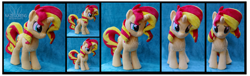 Size: 5769x1753 | Tagged: safe, artist:nazegoreng, sunset shimmer, pony, happy, irl, photo, plushie, solo, worried