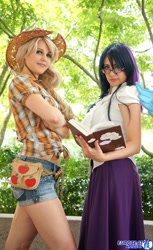 Size: 1254x2048 | Tagged: safe, artist:rose0fmay, applejack, twilight sparkle, human, cosplay, irl, irl human, photo