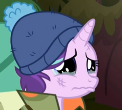 Size: 348x316 | Tagged: safe, screencap, starlight glimmer, pony, unicorn, the mean 6, beanie, cropped, crying, hat, sad, sadlight glimmer, solo, teary eyes