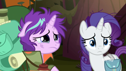 Size: 1920x1080 | Tagged: safe, screencap, rarity, starlight glimmer, pony, unicorn, the mean 6, crying, saddle bag