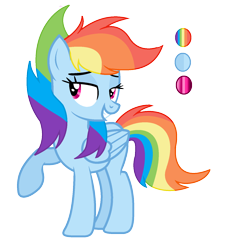 Size: 1352x1488 | Tagged: safe, artist:thesmall-artist, derpibooru import, rainbow dash, pegasus, pony, alternate hairstyle, color palette, female, mare, short tail, simple background, solo, transparent background