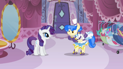 Size: 940x532 | Tagged: safe, screencap, rarity, sapphire shores, earth pony, pony, unicorn, a dog and pony show, female, horn, mare