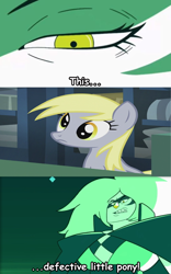 Size: 540x864 | Tagged: safe, edit, screencap, derpy hooves, pegasus, pony, crossover, female, jasper (steven universe), mare, screencap comic, steven universe