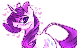 Size: 959x598 | Tagged: safe, artist:marshmellowcannibal, rarity, pony, unicorn, heart, simple background, solo, transparent background