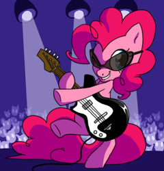 Size: 990x1033 | Tagged: safe, artist:cobracookies, pinkie pie, earth pony, pony, guitar, solo, sunglasses