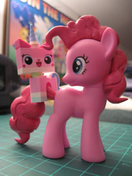 Size: 1280x1707 | Tagged: safe, pinkie pie, brushable, crossover, custom, irl, lego, photo, the lego movie, toy, unikitty